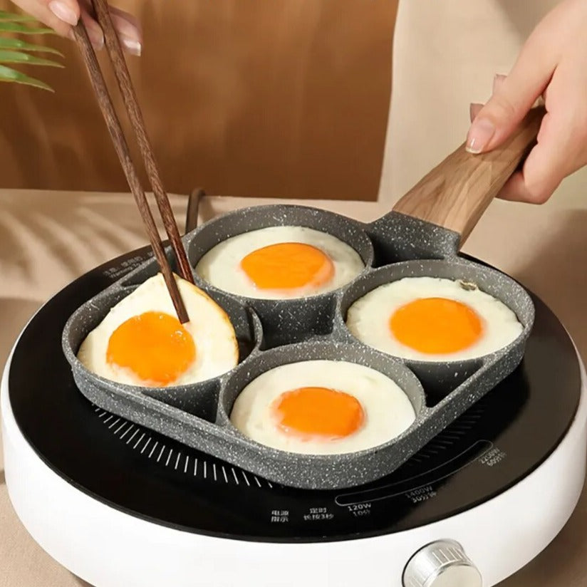 Frigideira para panquecas, frigideira de ovos, liga de alumínio de 7  xícaras antiaderente, frigideira para café da manhã, mini frigideira para